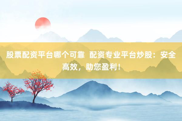 股票配资平台哪个可靠  配资专业平台炒股：安全高效，助您盈利！