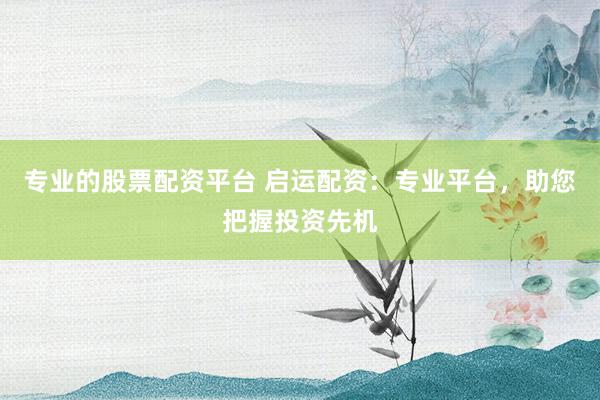 专业的股票配资平台 启运配资:专业平台,助您把握投资先机