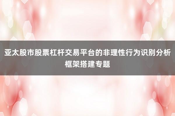 亚太股市股票杠杆交易平台的非理性行为识别分析框架搭建专题