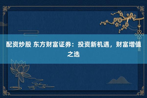 配资炒股 东方财富证券：投资新机遇，财富增值之选