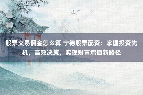 股票交易佣金怎么算 宁德股票配资：掌握投资先机，高效决策，实现财富增值新路径