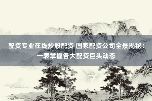 配资专业在线炒股配资 国家配资公司全景揭秘：一表掌握各大配资巨头动态