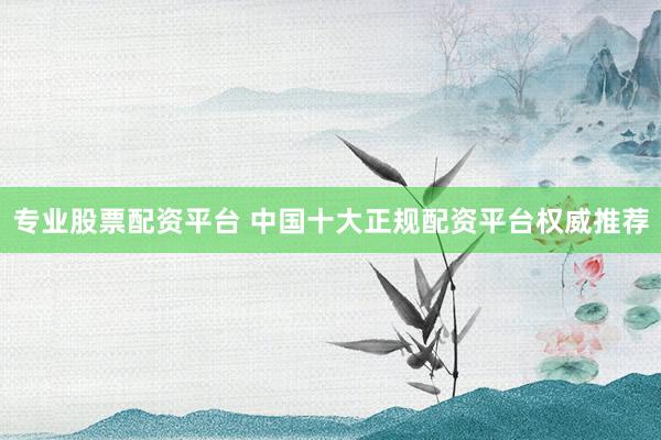 专业股票配资平台 中国十大正规配资平台权威推荐