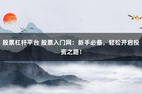 股票杠杆平台 股票入门网：新手必备，轻松开启投资之路！